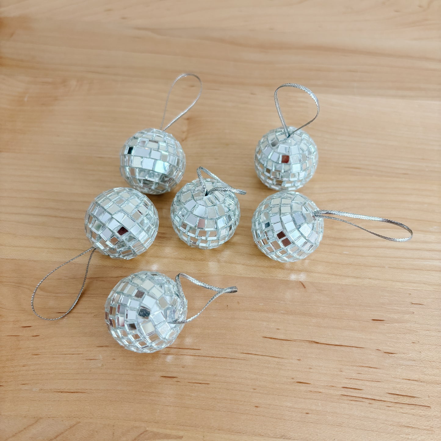 Mini Disco Ball Christmas Tree Ornaments (set of 6)