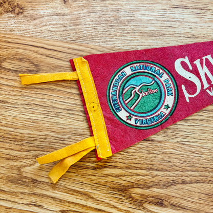 Skyline Drive Virginia 1960s Red Felt Pennant