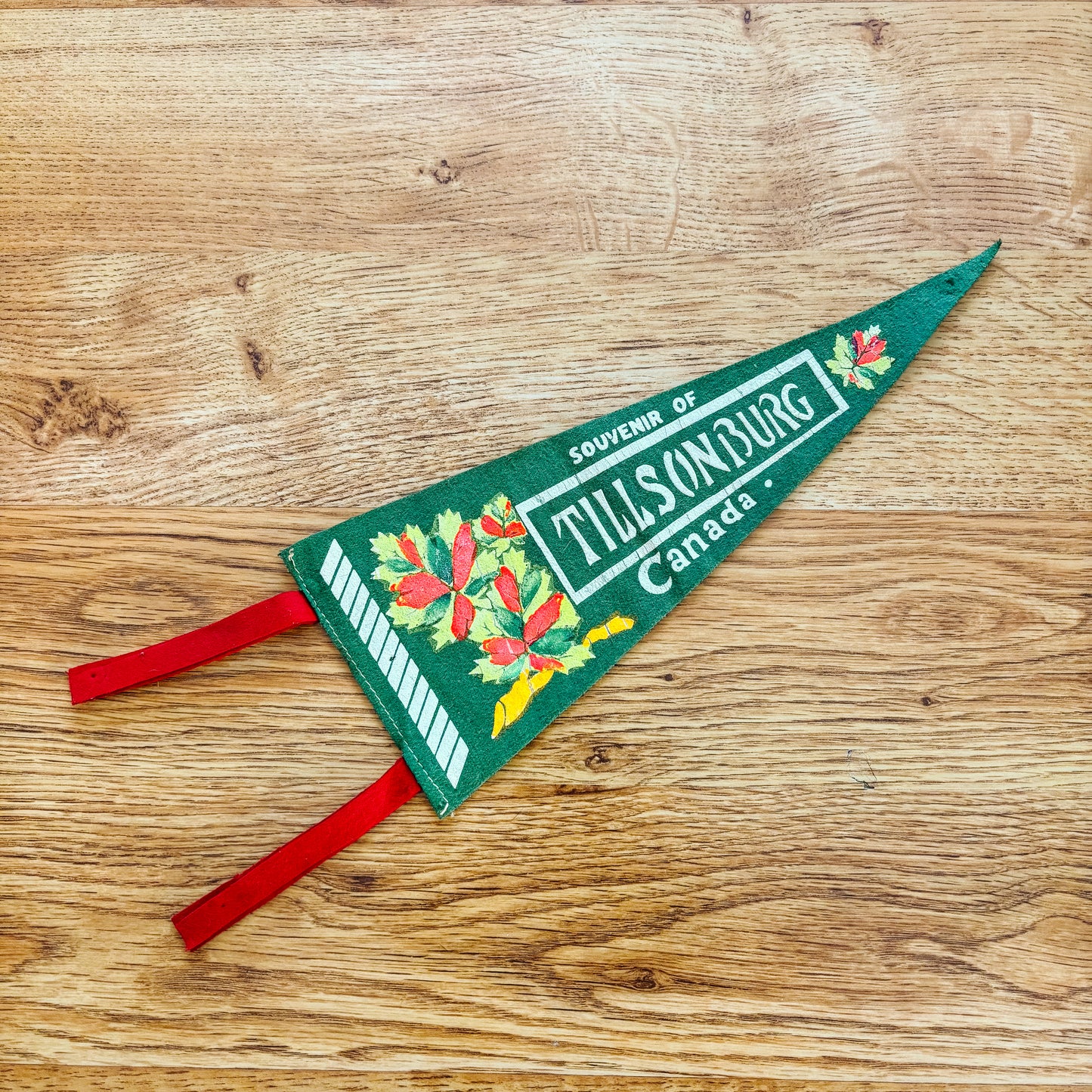 Tillsonburg Ontario 1960s Green Felt Pennant