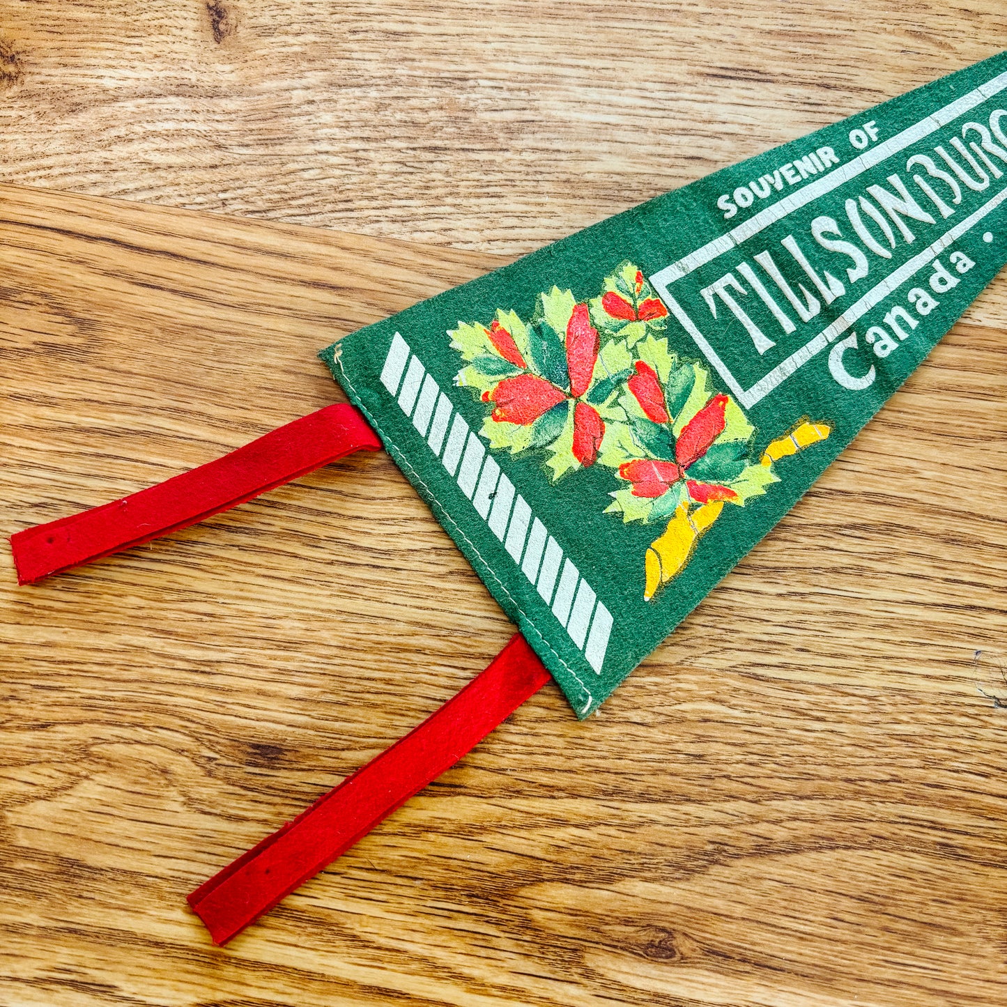 Tillsonburg Ontario 1960s Green Felt Pennant