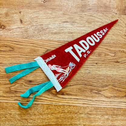 Tadoussac Quebec 1960s Red Felt Pennant