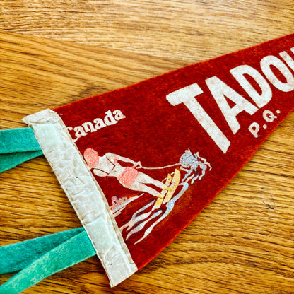 Tadoussac Quebec 1960s Red Felt Pennant
