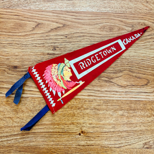 Ridgetown Ontario 1960s Red Felt Pennant