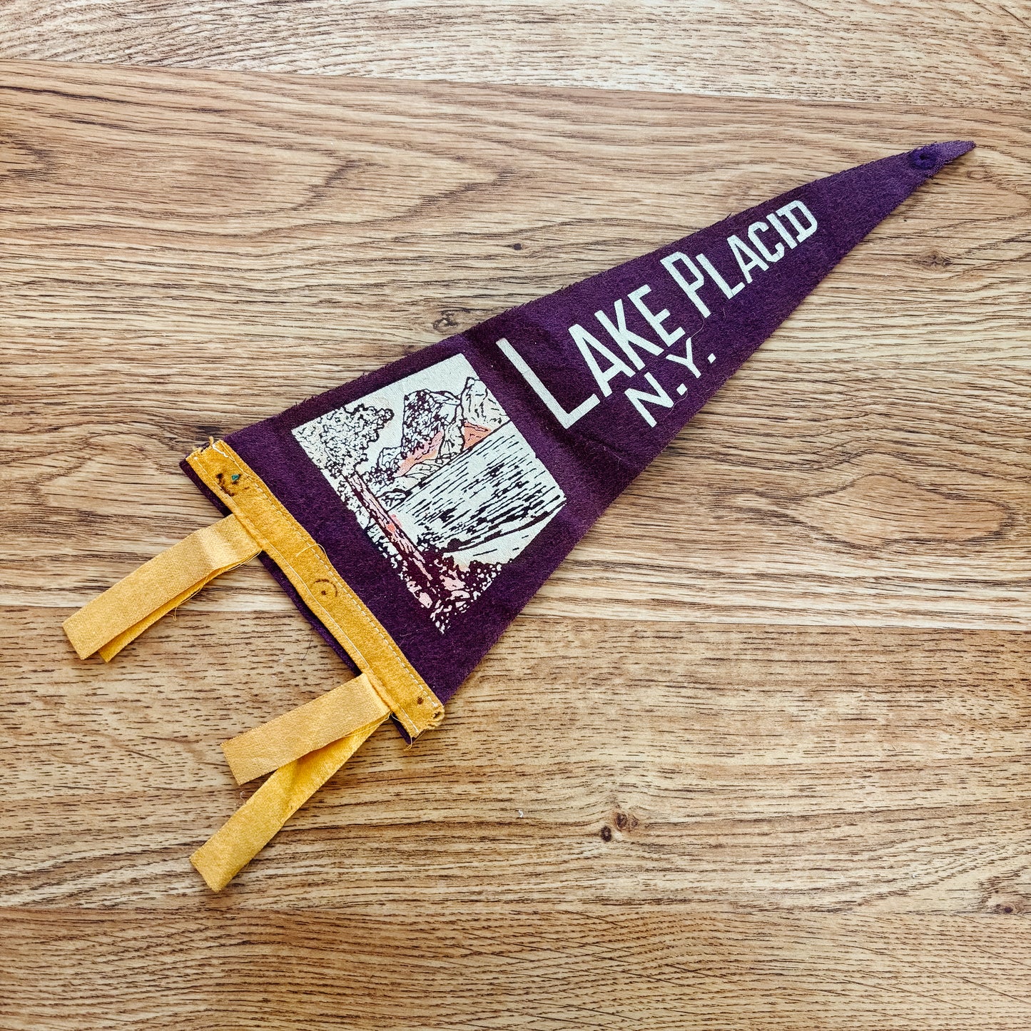 Lake Placid New York Purple Felt Pennant