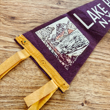 Lake Placid New York Purple Felt Pennant