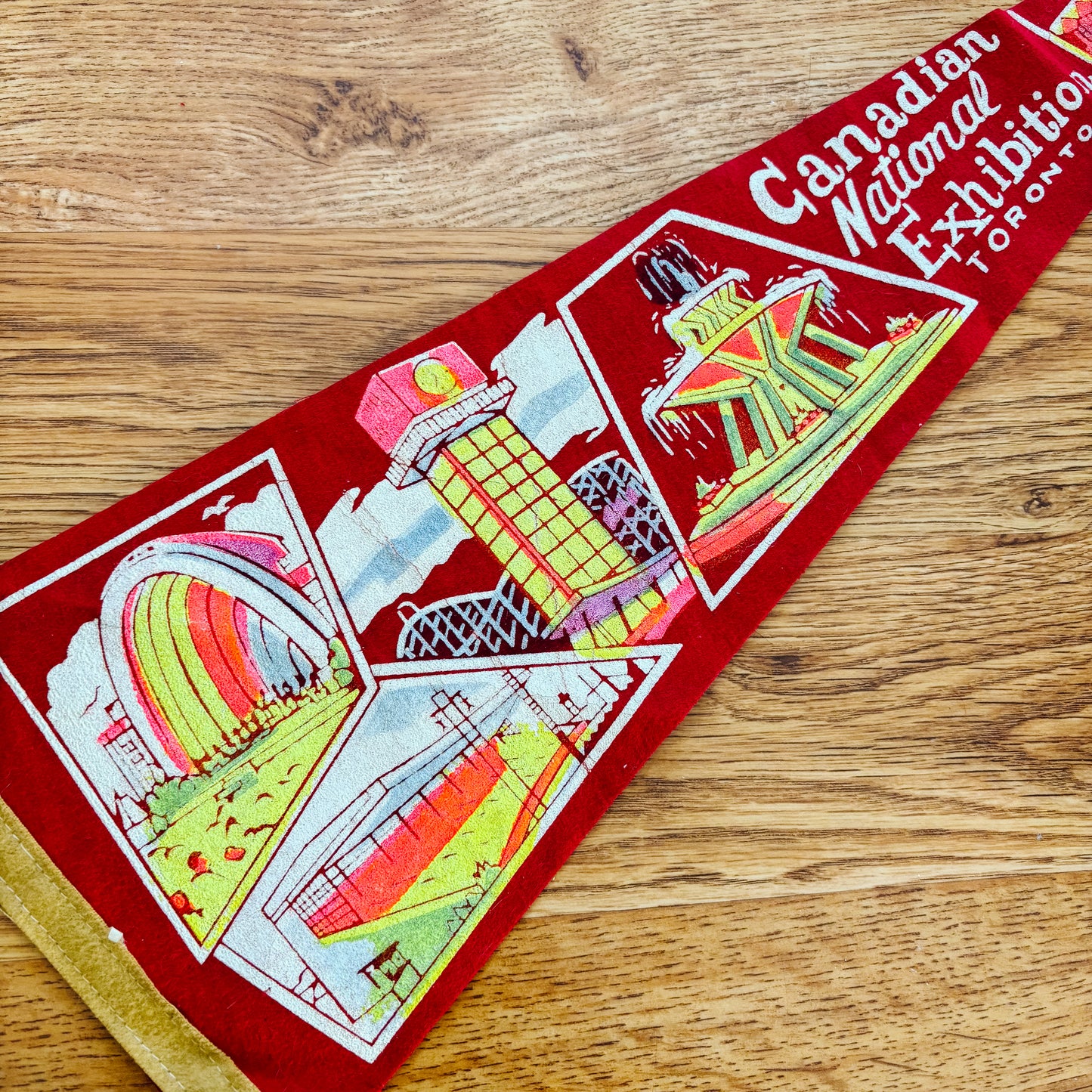 Canadian National Exhibition Ontario 1960s Red Felt Pennant