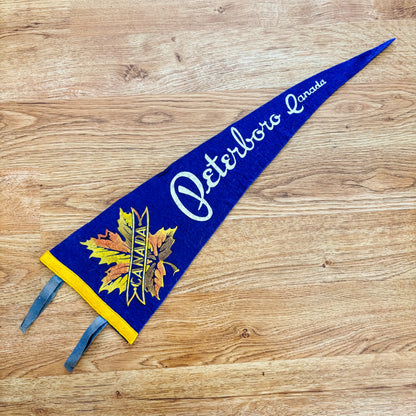 Peterborough Ontario 1960s Blue Felt Pennant