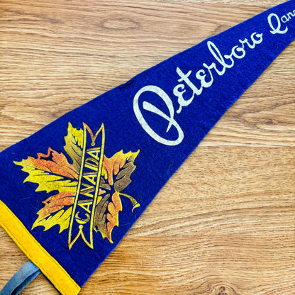 Peterborough Ontario 1960s Blue Felt Pennant