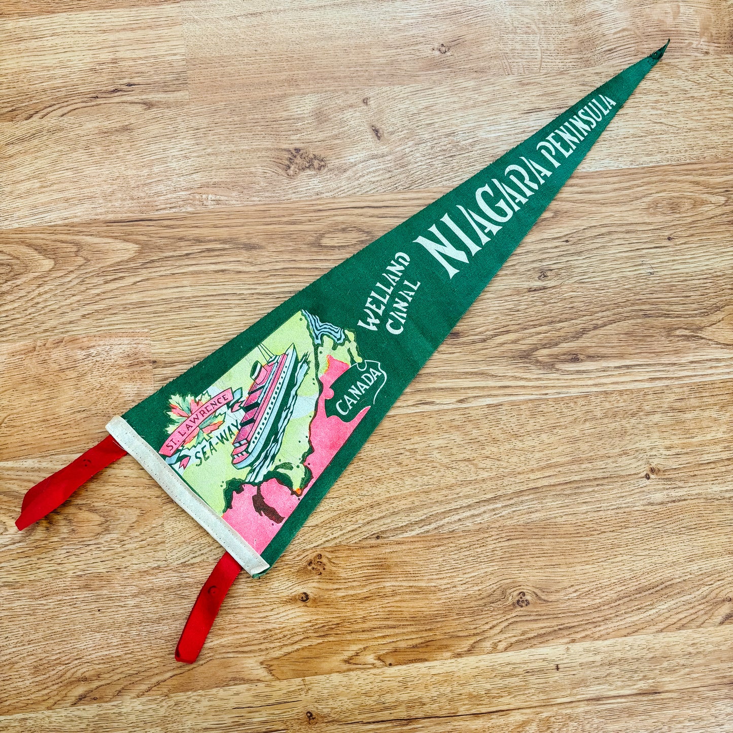 Niagara Peninsula Ontario 1960s Green Felt Pennant