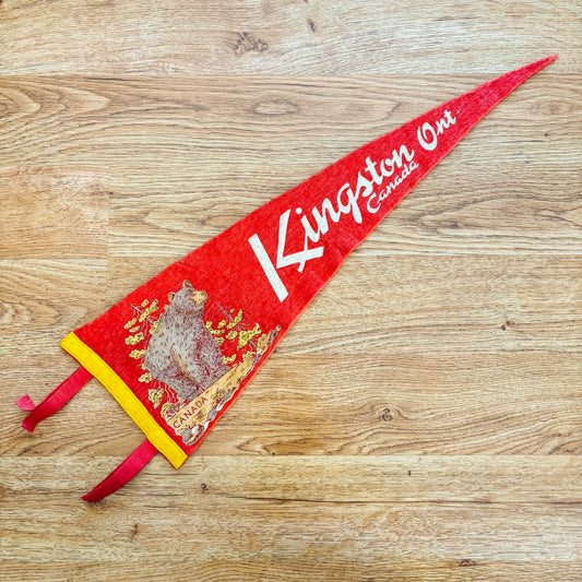 Kingston Ontario 1960s Red Felt Pennant