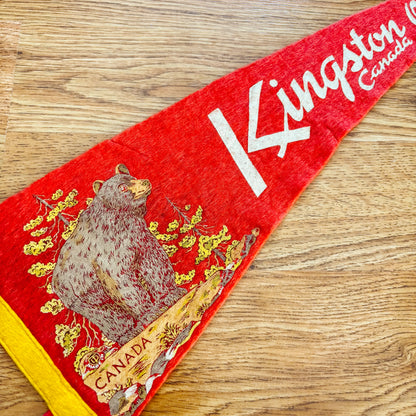 Kingston Ontario 1960s Red Felt Pennant