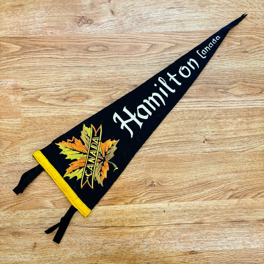 Hamilton Ontario 1960s Navy Blue Felt Pennant