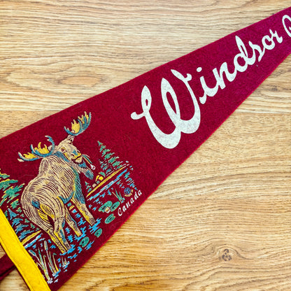 Windsor Ontario 1960s Red Felt Pennant