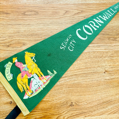 Cornwall Ontario 1960s Green Felt Pennant