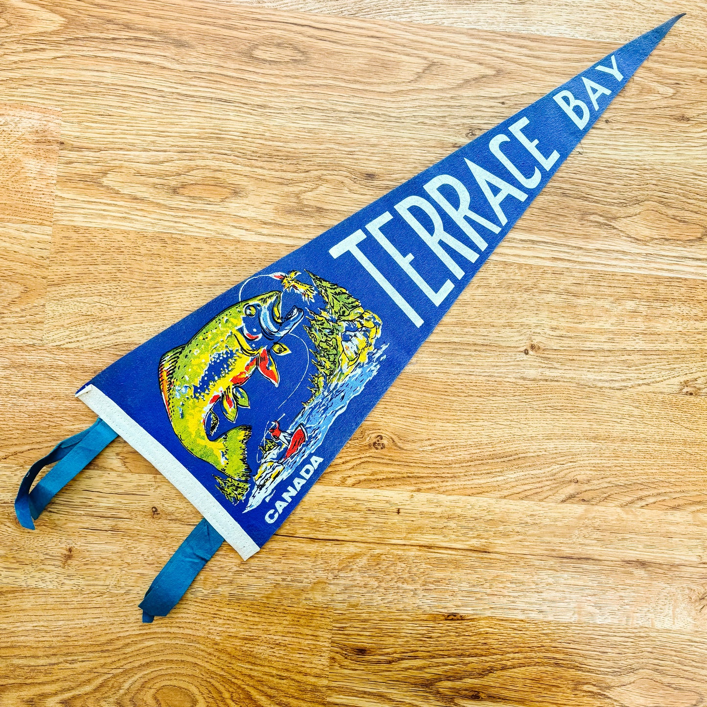 Terrace Bay Ontario 1960s Blue Felt Pennant