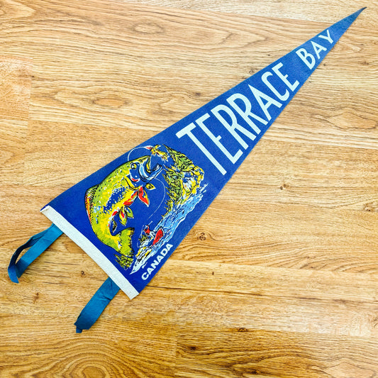 Terrace Bay Ontario 1960s Blue Felt Pennant