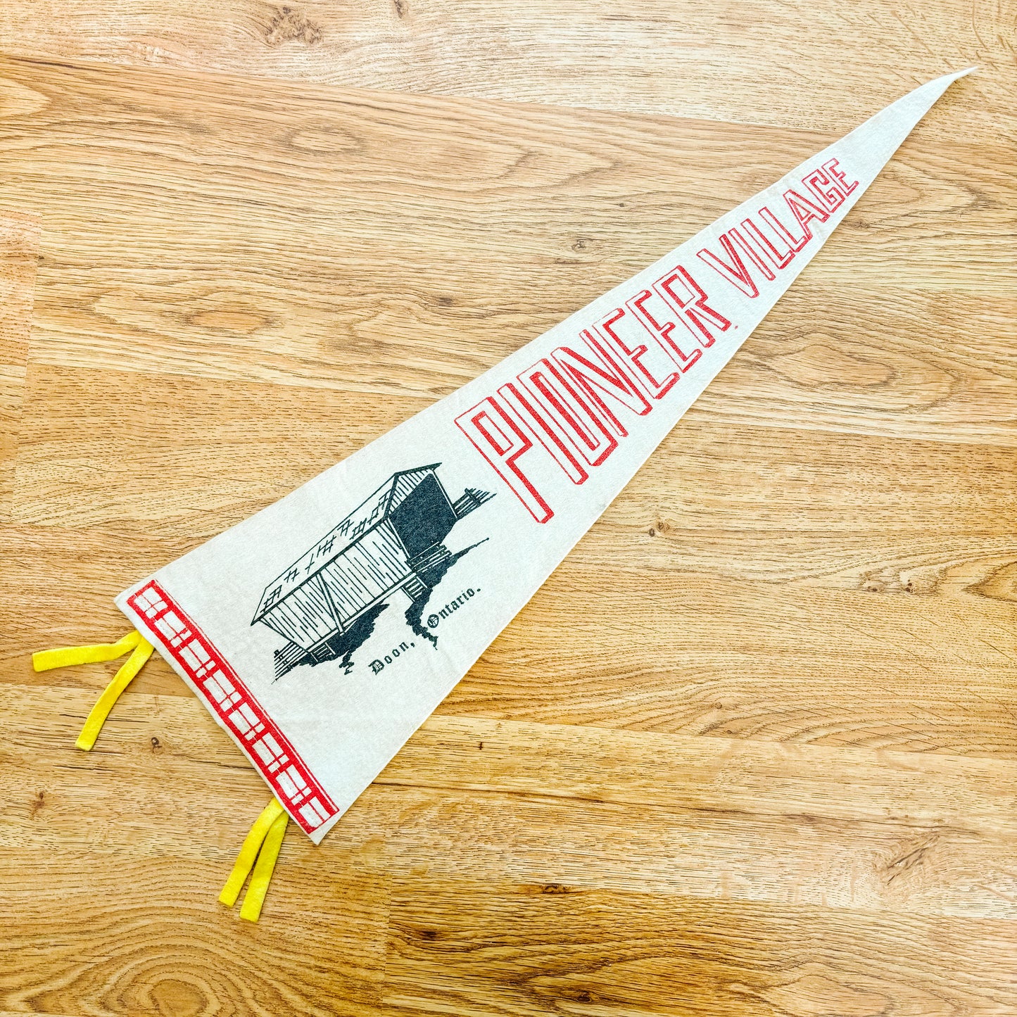 Doon Pioneer Village Ontario 1960s White Felt Pennant