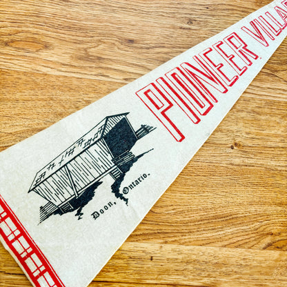 Doon Pioneer Village Ontario 1960s White Felt Pennant