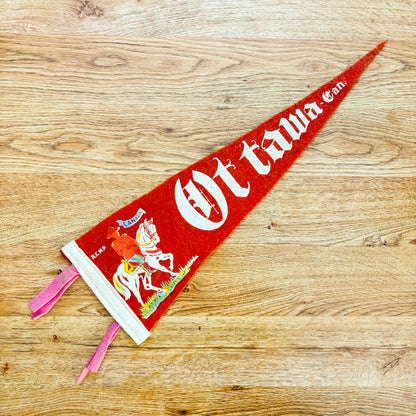 Ottawa Ontario 1960s Red Felt Pennant