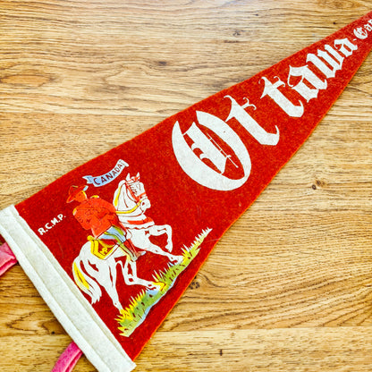 Ottawa Ontario 1960s Red Felt Pennant