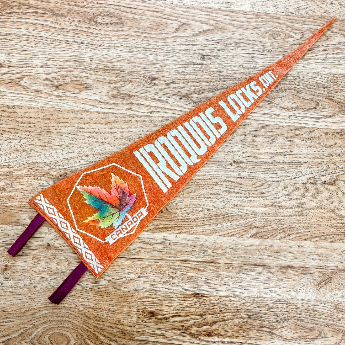 Iroquois Locks Ontario 1960s Red Felt Pennant
