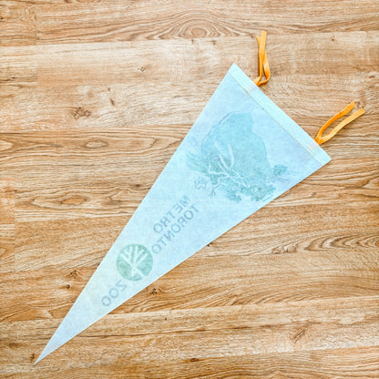 Metro Toronto Zoo Ontario 1970s White Felt Pennant