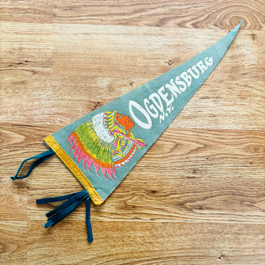 Ogdenburg New York Gray Blue Felt Pennant