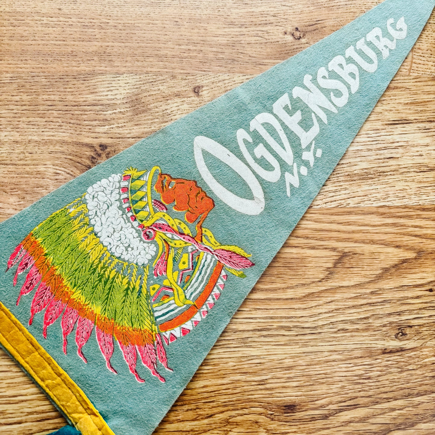 Ogdenburg New York Gray Blue Felt Pennant