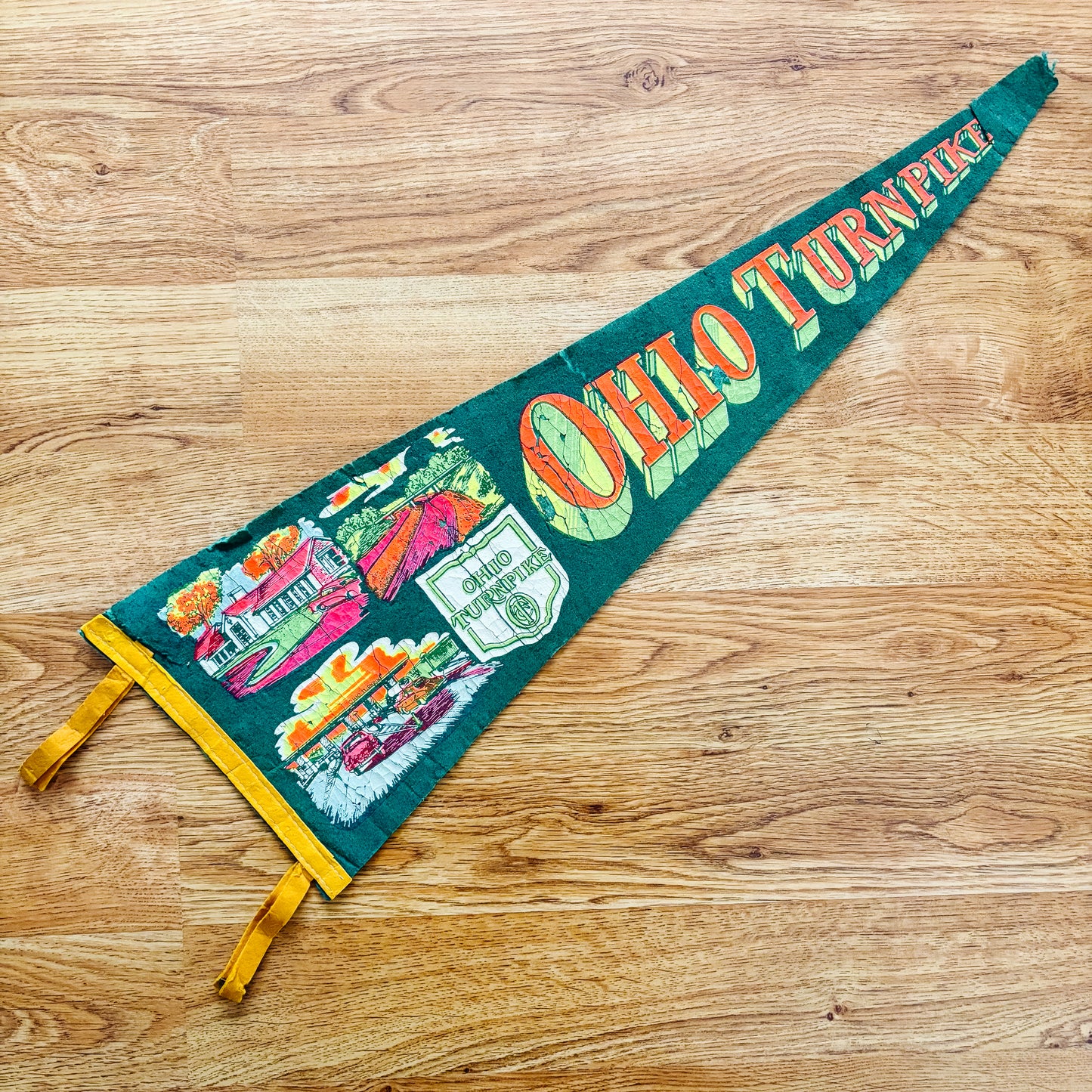 Ohio Turnpike Green Felt Pennant