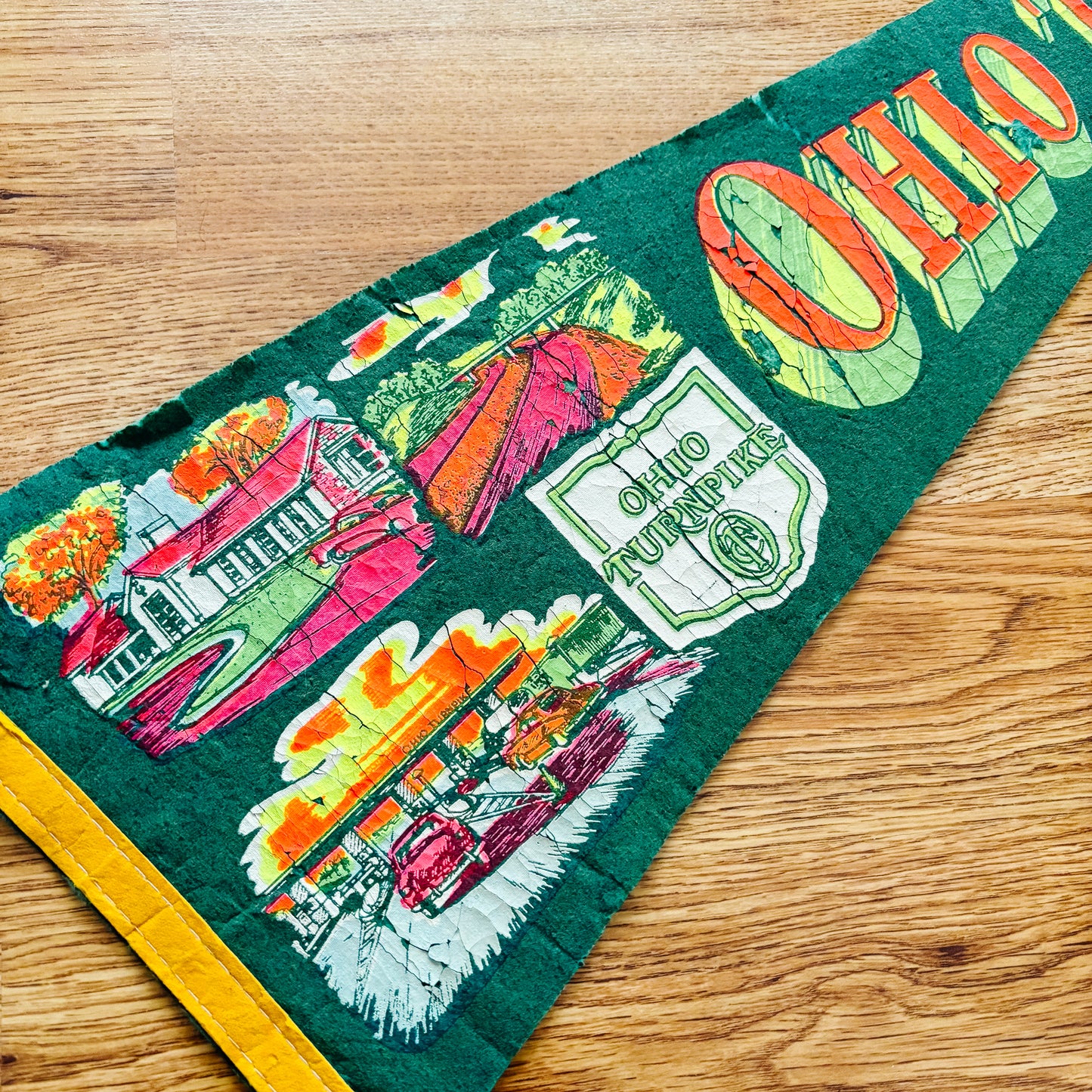 Ohio Turnpike Green Felt Pennant