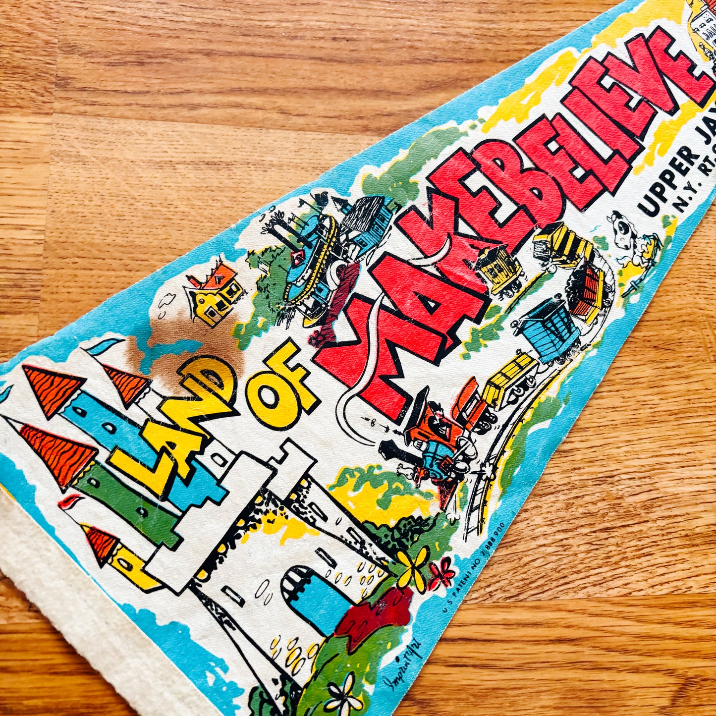 Land of Makebelieve New York 1960s Felt Pennant