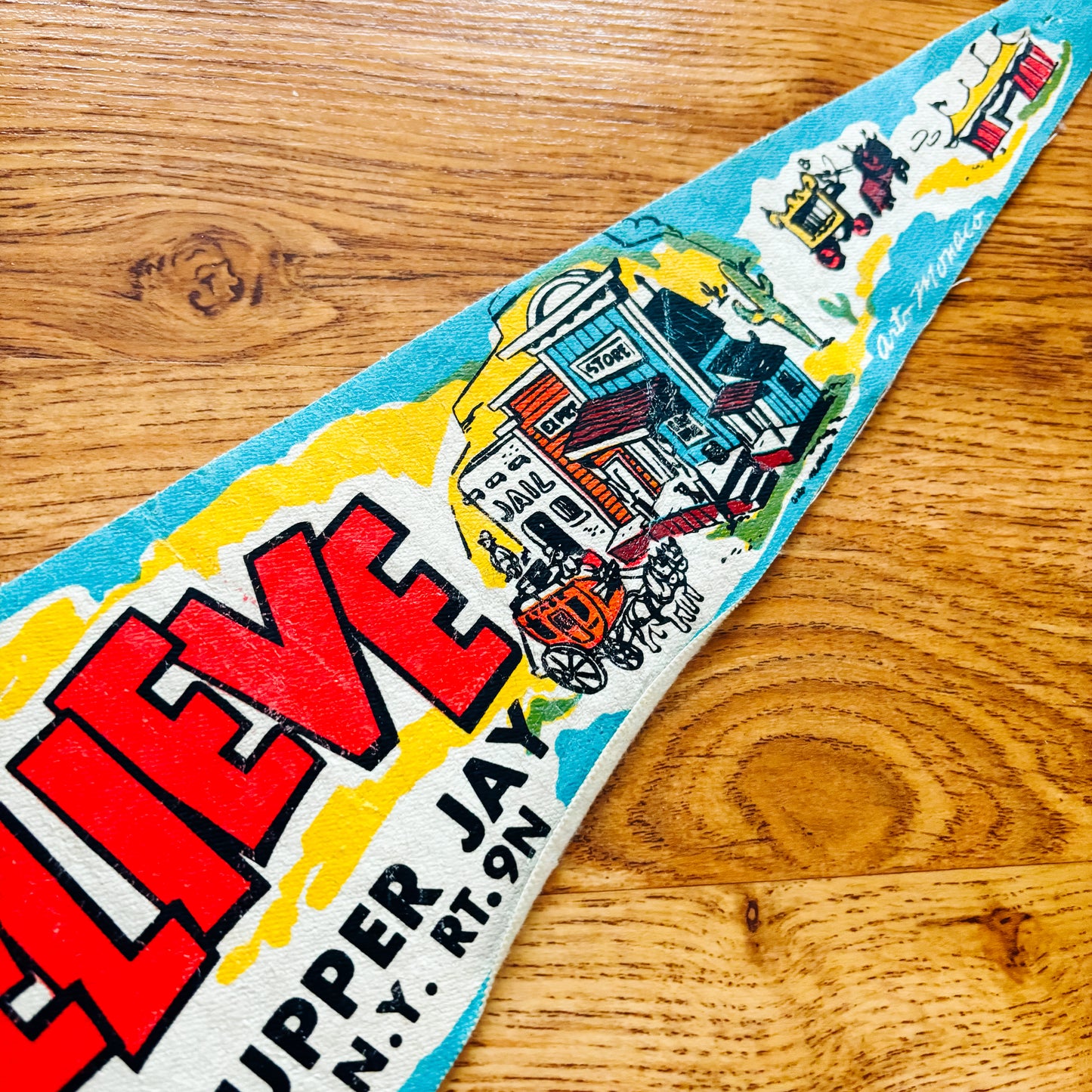 Land of Makebelieve New York 1960s Felt Pennant