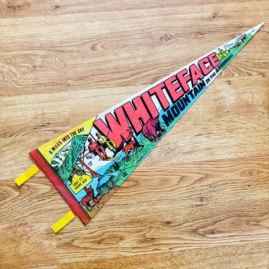Whiteface Mountain Adirondacks New York 1960s Felt Pennant