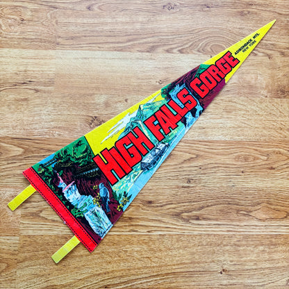 High Falls Gorge Adirondacks New York 1960s Felt Pennant
