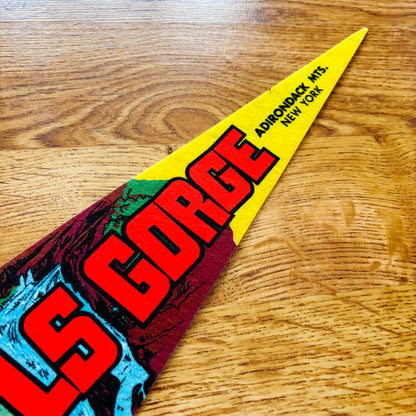 High Falls Gorge Adirondacks New York 1960s Felt Pennant