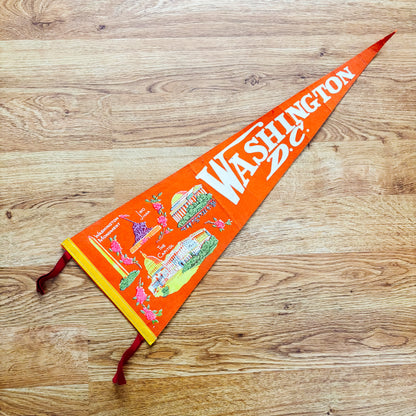 Washington DC 1960s Orange Travel Pennant