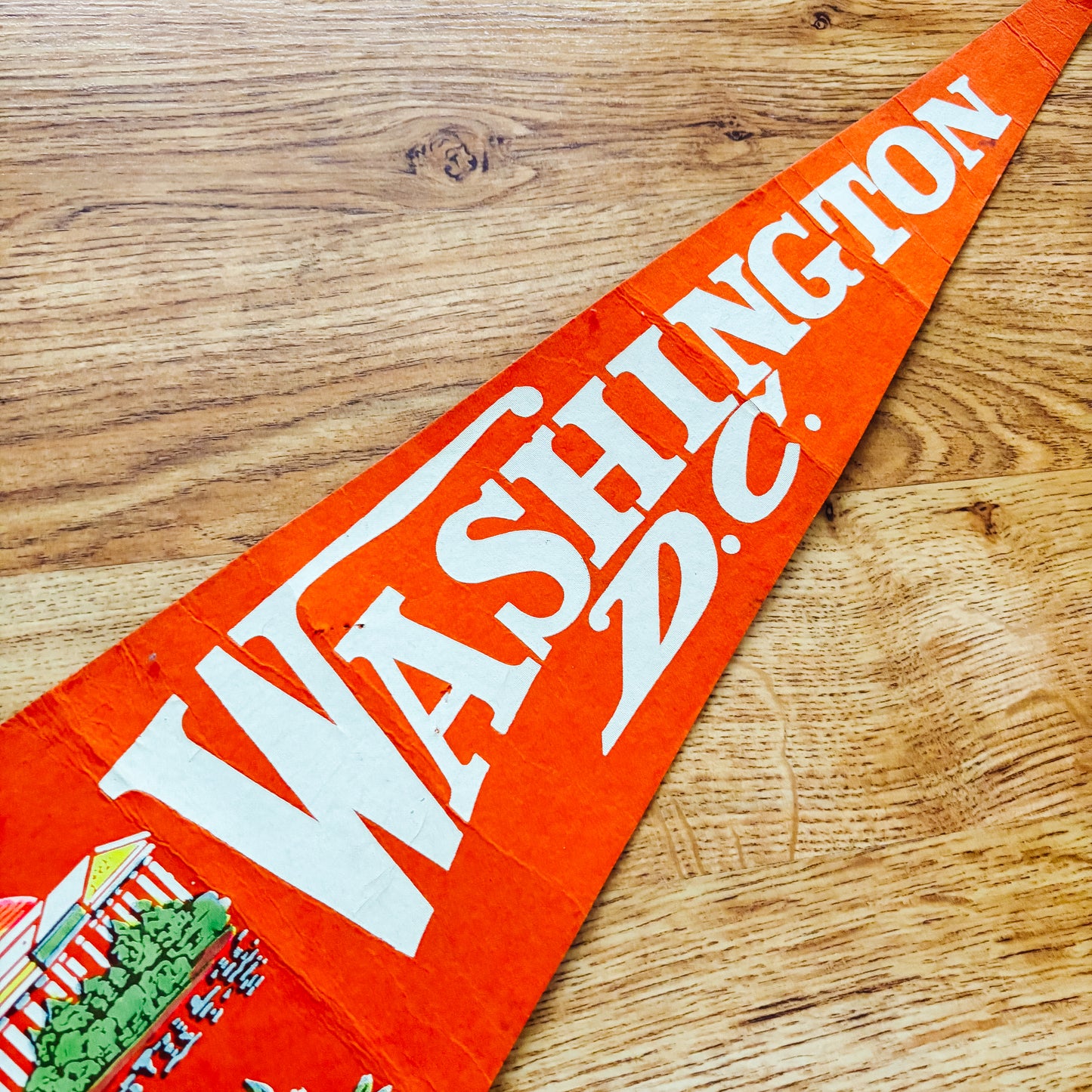 Washington DC 1960s Orange Travel Pennant