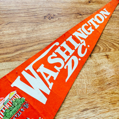 Washington DC 1960s Orange Travel Pennant