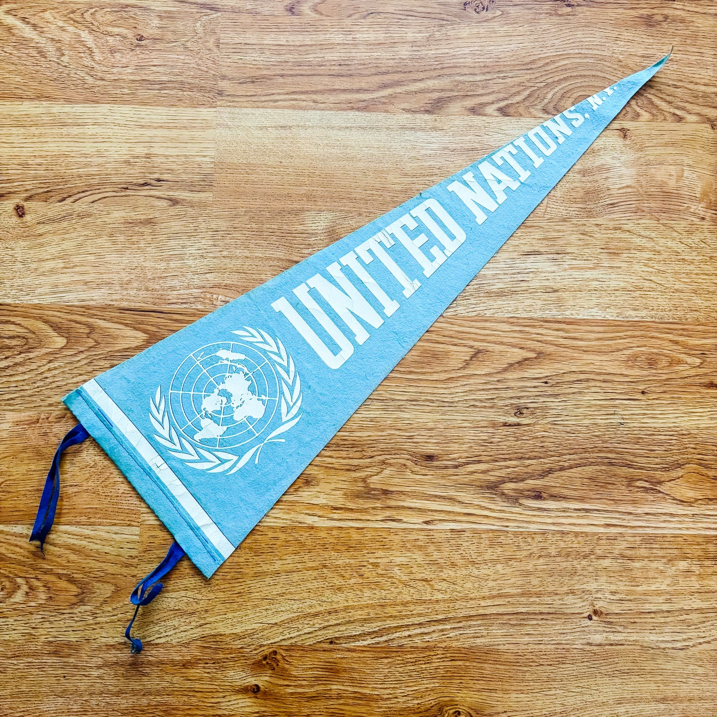 United Nations New York Light Blue Felt Pennant