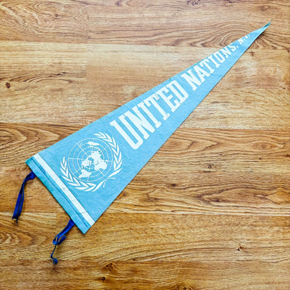 United Nations New York Light Blue Felt Pennant