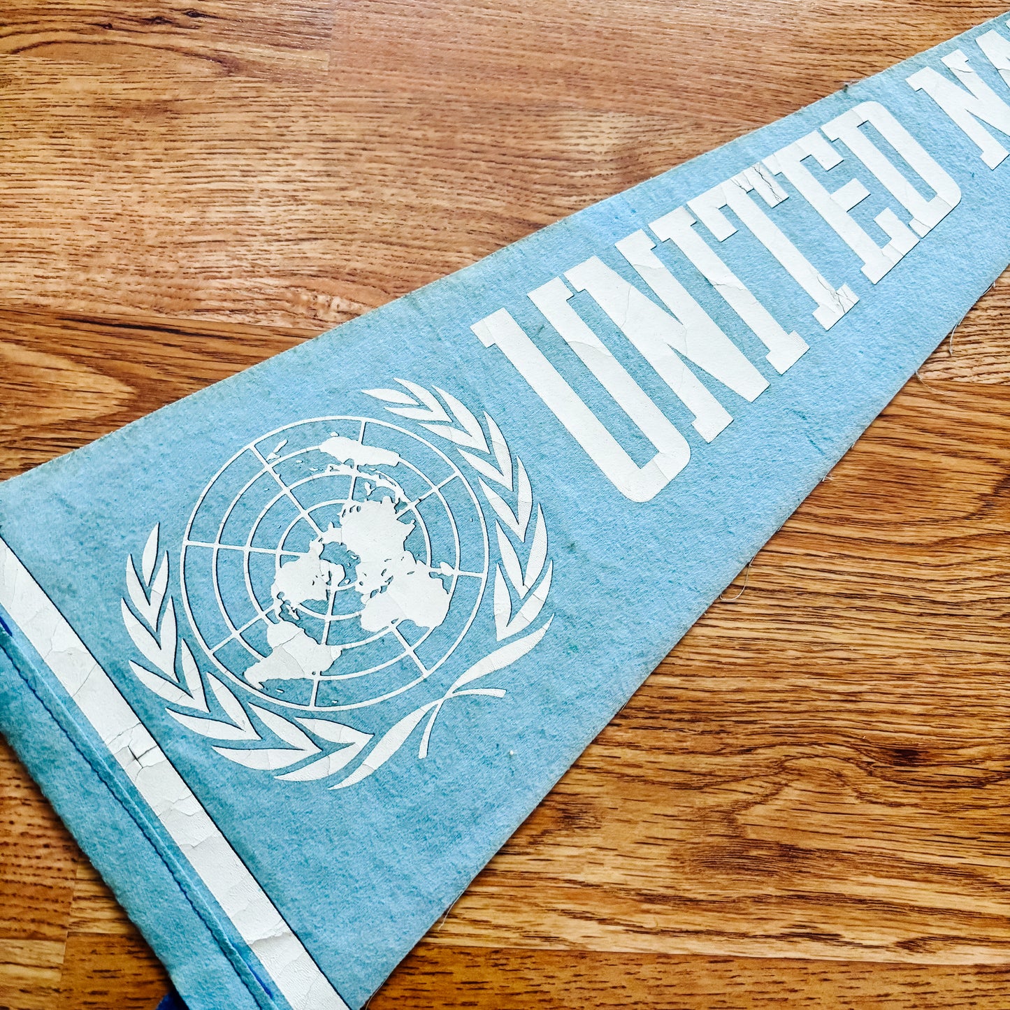 United Nations New York Light Blue Felt Pennant