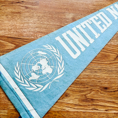 United Nations New York Light Blue Felt Pennant