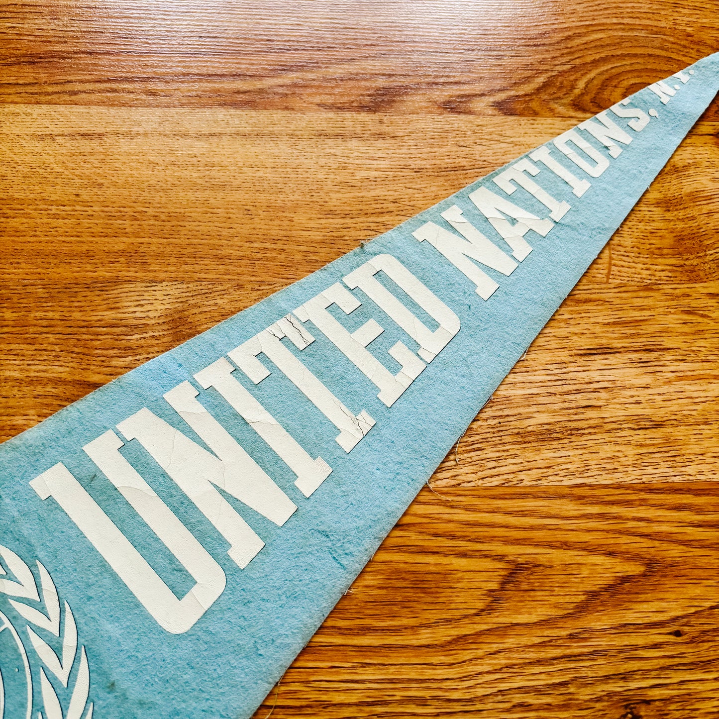 United Nations New York Light Blue Felt Pennant