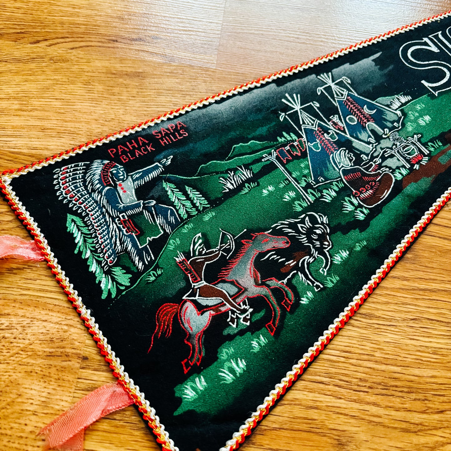 Sioux Country South Dakota Fabric Pennant