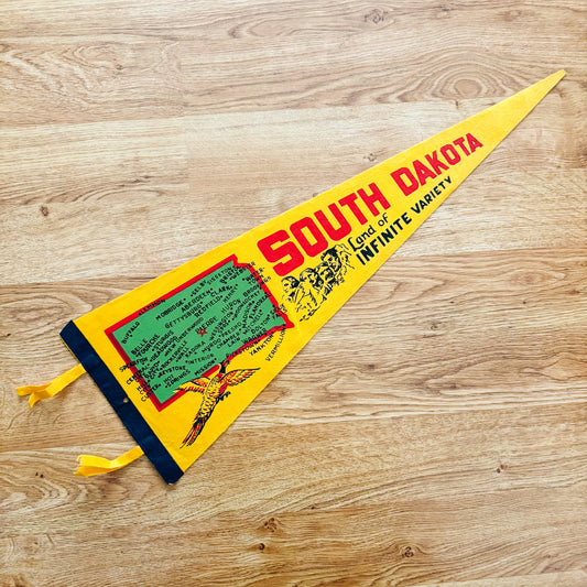 South Dakota Yellow and Red Felt Pennant
