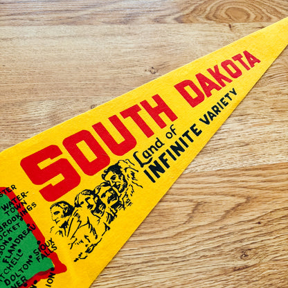 South Dakota Yellow and Red Felt Pennant