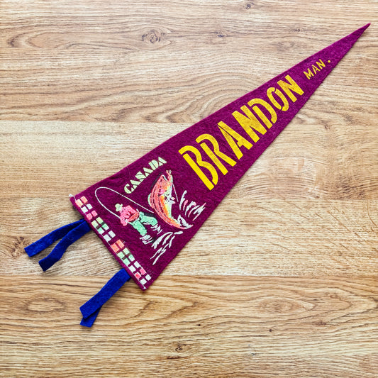 Brandon Manitoba 1960s Red Felt Pennant