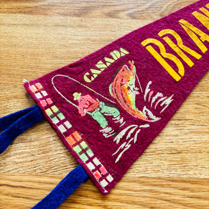 Brandon Manitoba 1960s Red Felt Pennant