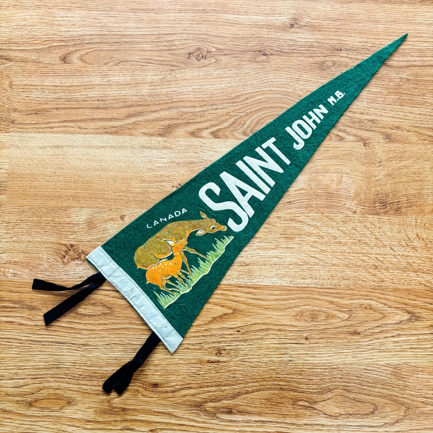 Saint John New Brunswick 1960s Green Felt Pennant