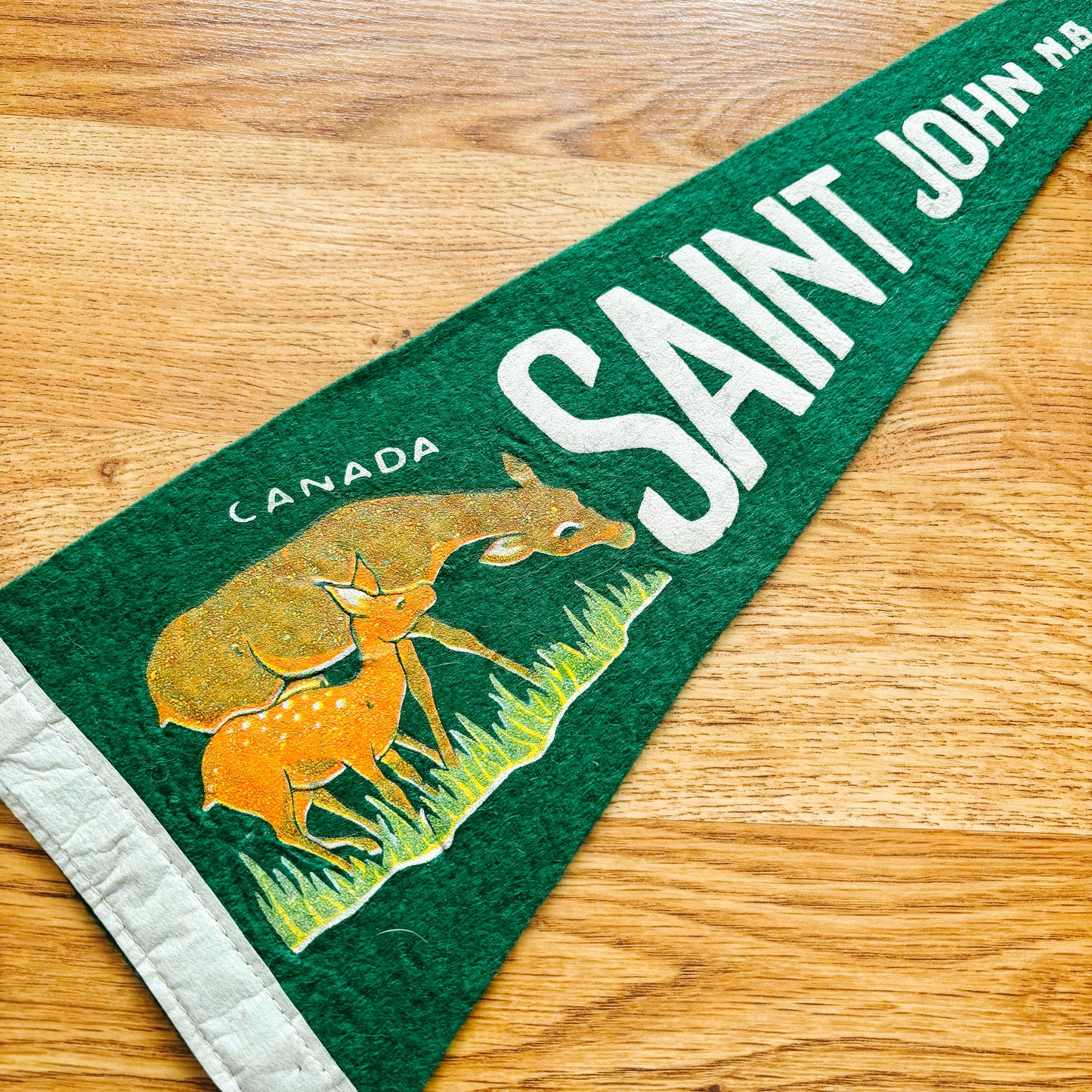Saint John New Brunswick 1960s Green Felt Pennant
